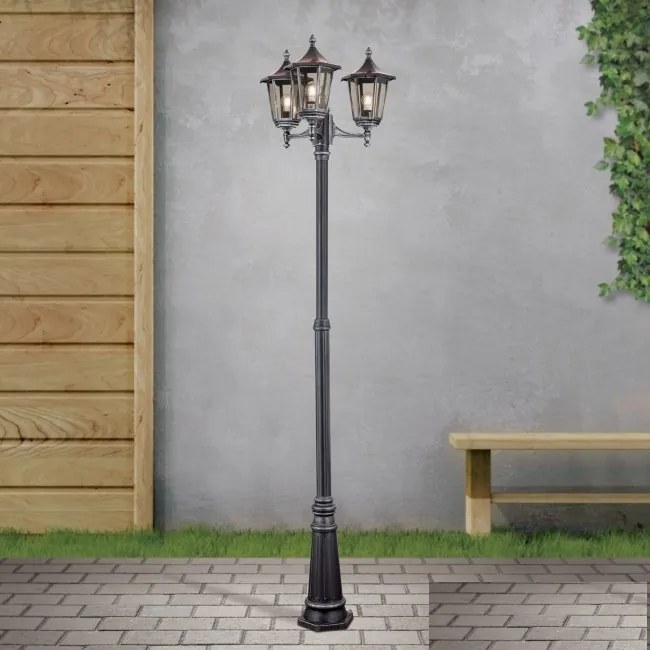 Stalp iluminat exterior stil clasic IP43 H255 Hermine AL 11K/82549/A schwarz-silber OR