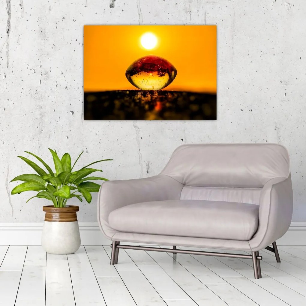 Tablou pe sticlă - Picături din sticlă (70x50 cm)