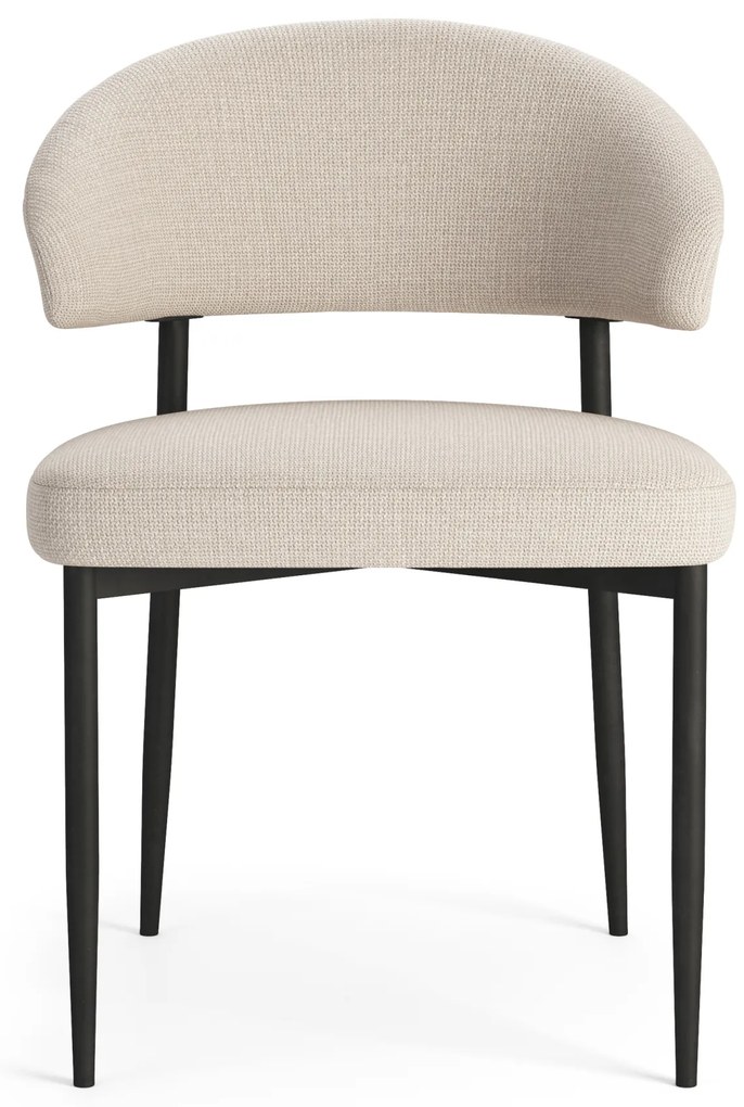 MAZZONI EXPORT IRIS Bej (material Basel 24) - SCAUN MODERN TAPIȚAT PENTRU SALON/SUFRAGERIE LOFT