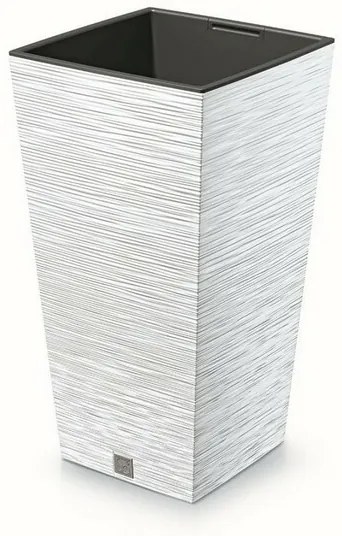 Ghiveci de flori FURU SQUARE 24 cm, alb, 24 cm