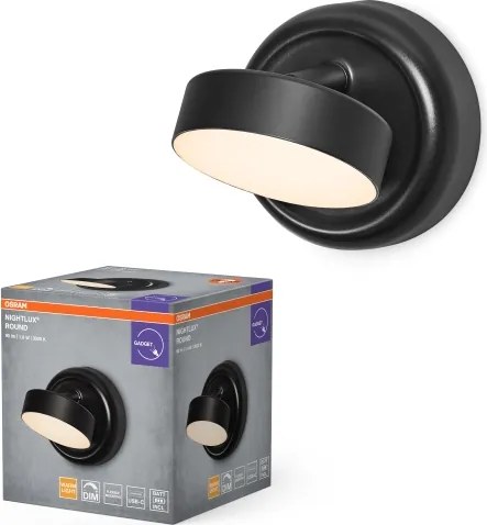 Osram - Lampă de perete LED reîncărcabilă reglabilă NIGHTLUX LED/1,8W/5V neagră