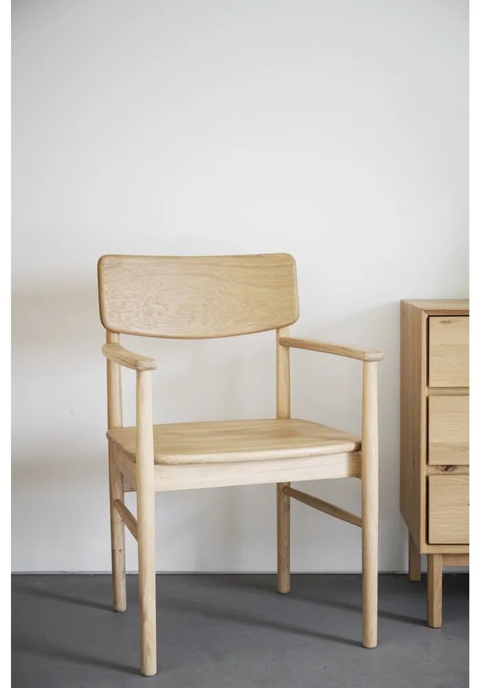 Scaun de dining în culoare naturală din lemn de stejar Maidstone – Rowico