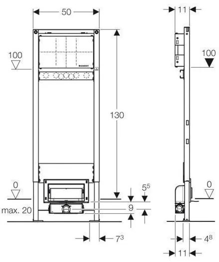 Rigola pentru dus Geberit, Duofix, 130 cm