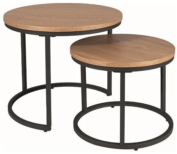 Set mese de cafea Amaro – stejar/negru