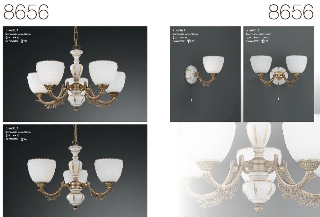 Candelabru din alama cu 5 brate design italian 8656