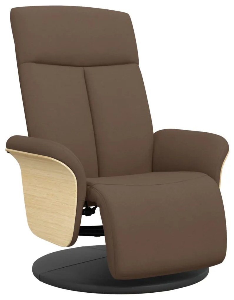 vidaXL Fotoliu rabatabil cu suport de picioare, maro, textil