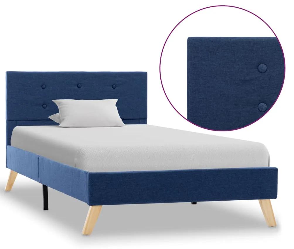 284823 vidaXL Cadru de pat, albastru, 100 x 200 cm, material textil