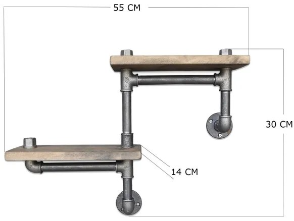 Etajeră de perete BORURAF 30x55 cm molid