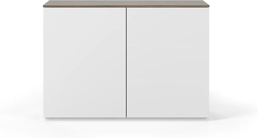 Comodă cu ușă și blat în decor de nuc TemaHome Join, alb, 120 x 84 cm