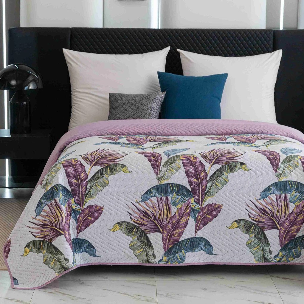 Cuvertura de pat TROPIC alb / roz Dimensiune: 220 x 240 cm