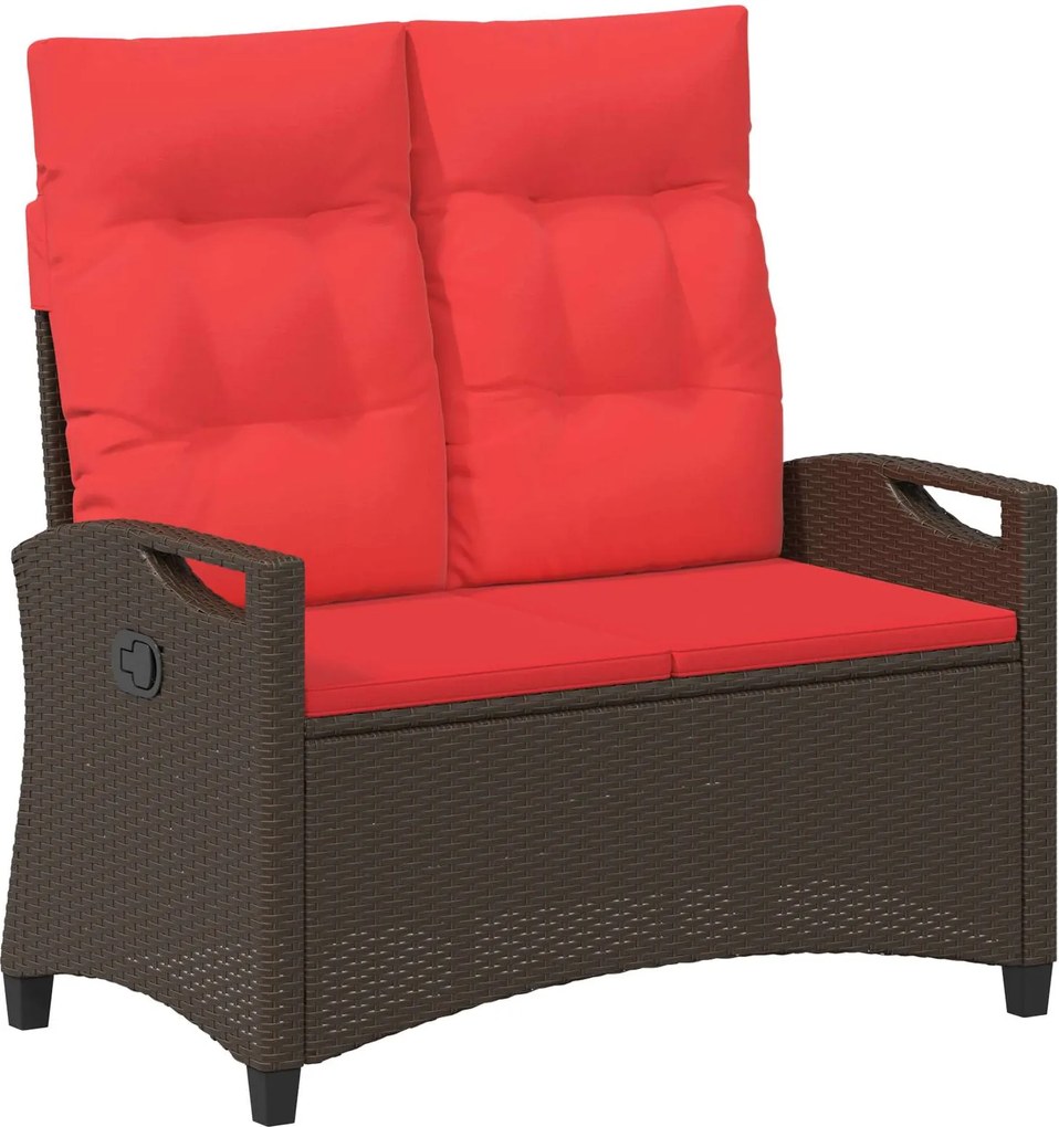 vidaXL Bancă de grădină cu pernă Maro și roșu 105 x 60 x 112 cm
