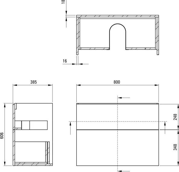 Prizma Mobilier de baie, Fără blat STU_6U81