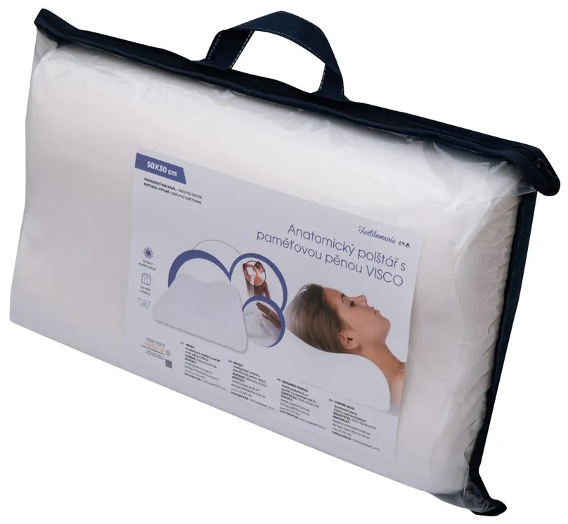 Perna anatomica VISCO cu spuma cu memorie 30 x 50 cm