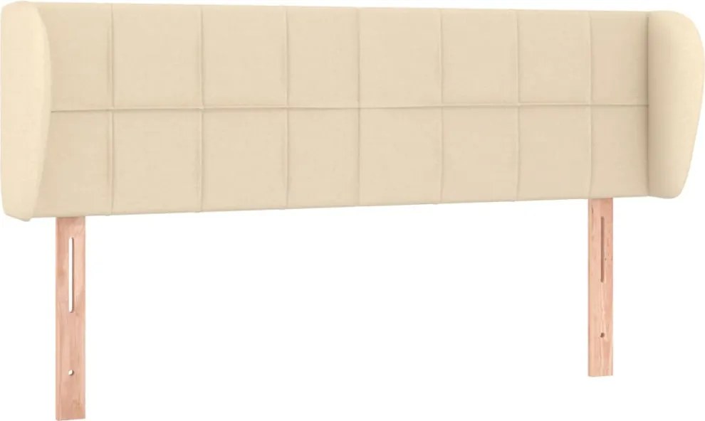 vidaXL Tăblie de pat cu aripioare crem 147x23x78/88 cm material textil