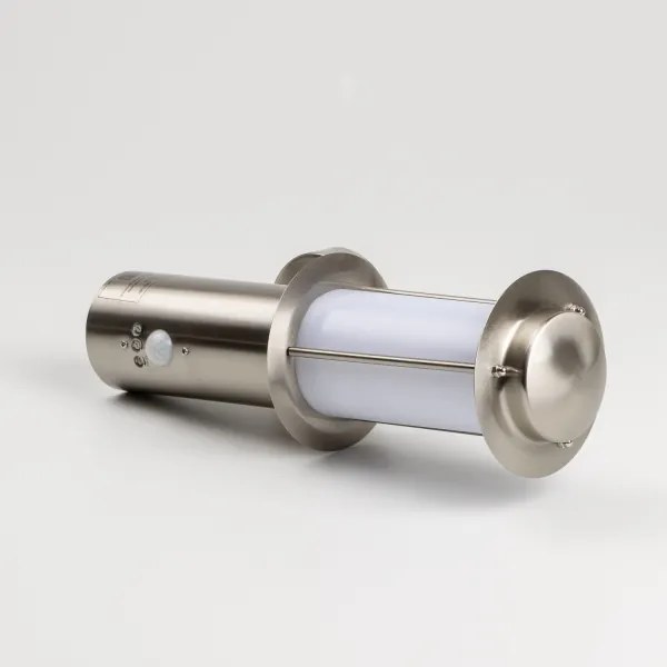 Aplica LED de perete pentru exterior cu senzor de mișcare 1xE27/4,9W/230V IP44 crom mat