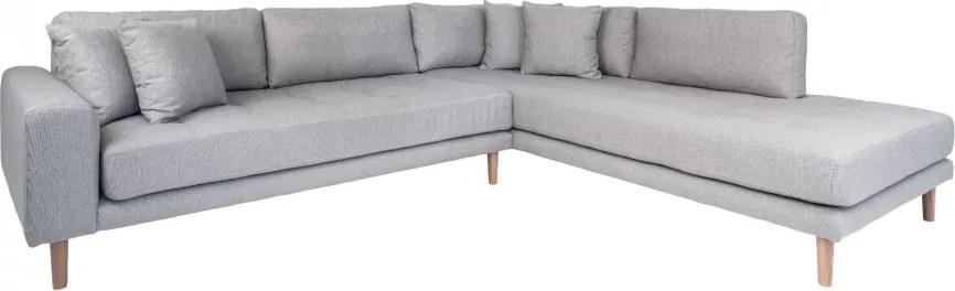 Canapea cu colt gri din poliester 257 cm Lido Right House Nordic
