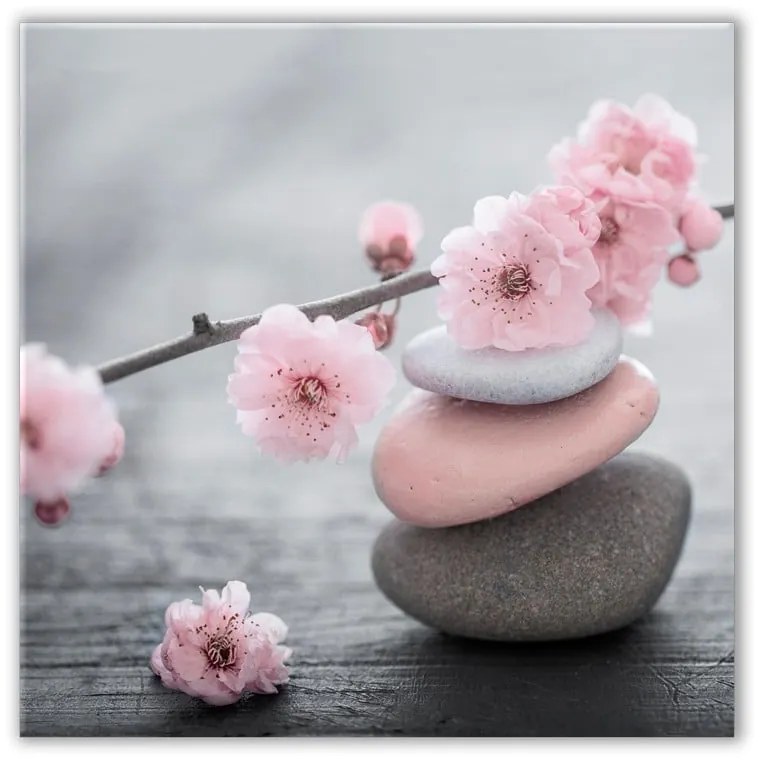 Tablou Styler Glasspik Spa & Zen Pink Stone, 30 x 30 cm