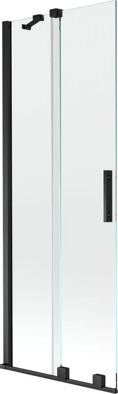 Mexen Velar paravan pentru cadă cu 2 uși glisante 75 x 150 cm, transparent, negru - 896-075-000-01-70