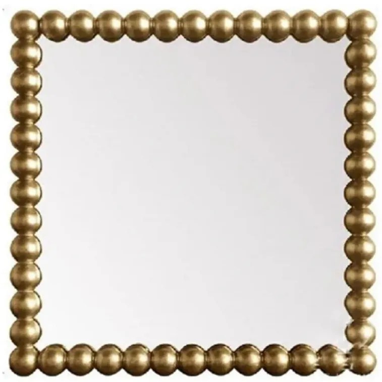 Oglindă decorativa de perete, forma patrata, Auriu