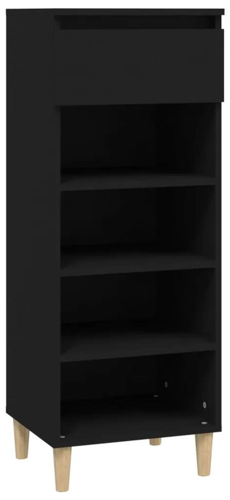 Pantofar, negru, 40x36x105 cm, lemn compozit Negru, 1