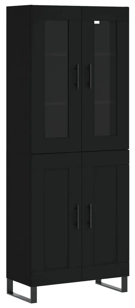 3198362 vidaXL Dulap înalt, negru, 69,5x34x180 cm, lemn compozit