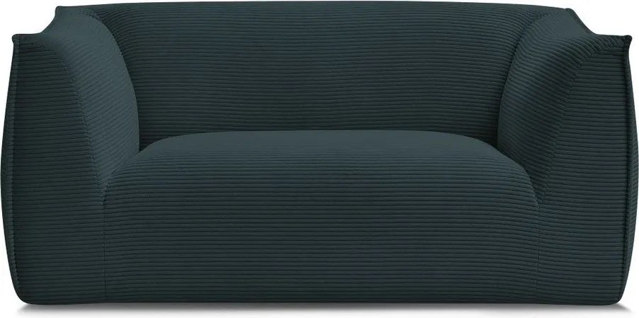 Canapea albastru-închis cu tapițerie din catifea reiată 170 cm Giorgia – Bobochic Paris