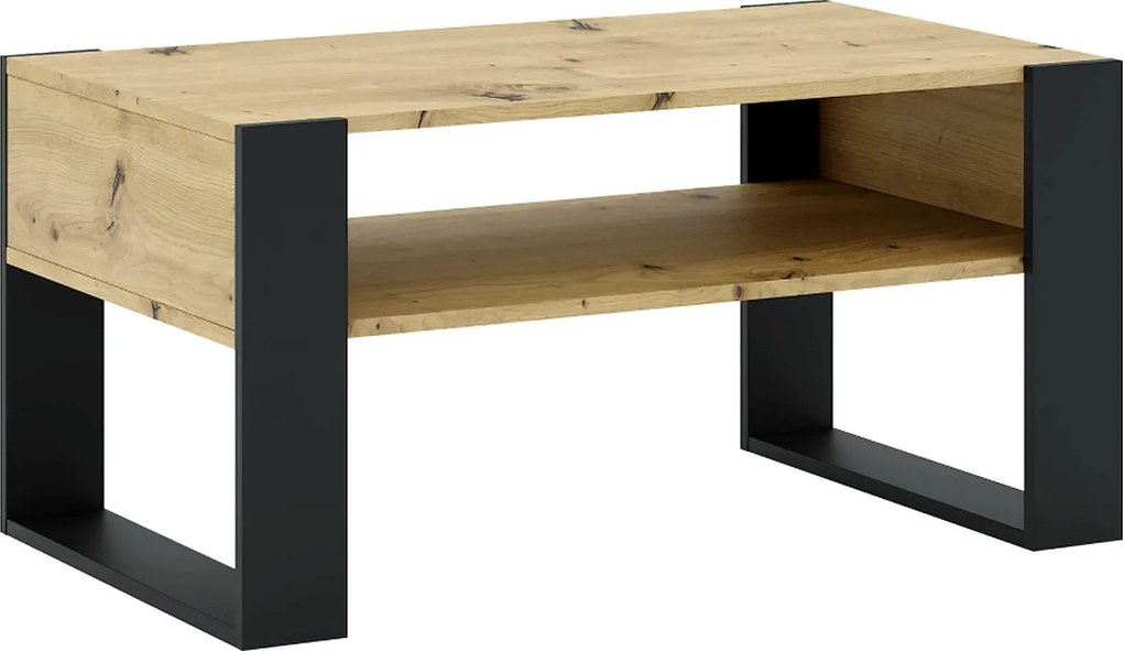 Masuta cafea CARA 1, stejar artisan/negru, DTD laminat, 90x53x45 cm