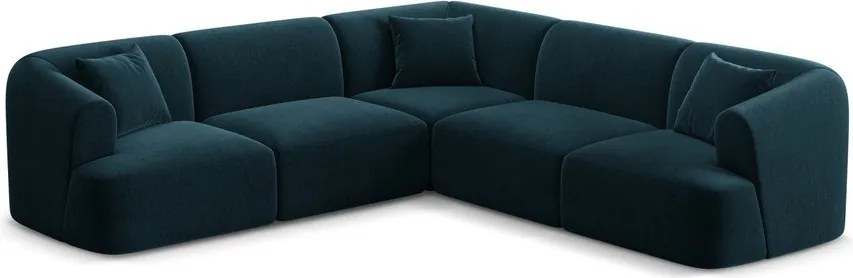 Colțar petrol cu tapițerie din catifea Campi – Cosmopolitan Design