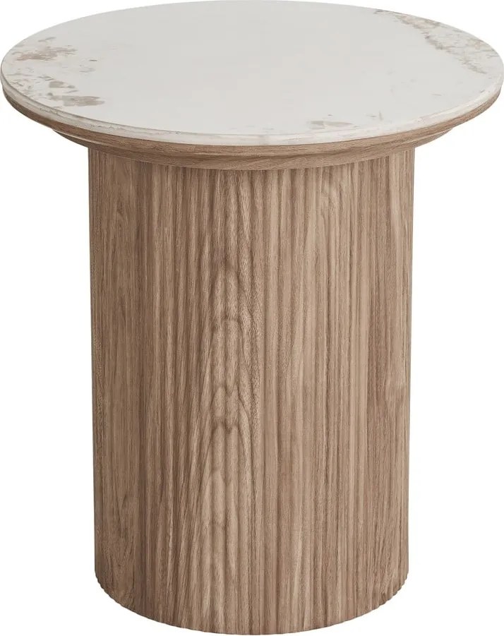 Măsuță auxiliară rotundă cu blat cu aspect de marmură ø 45 cm Athens – House Nordic
