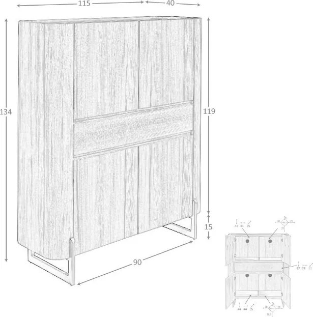 Dulap deosebit design LUX Walnut-Marble