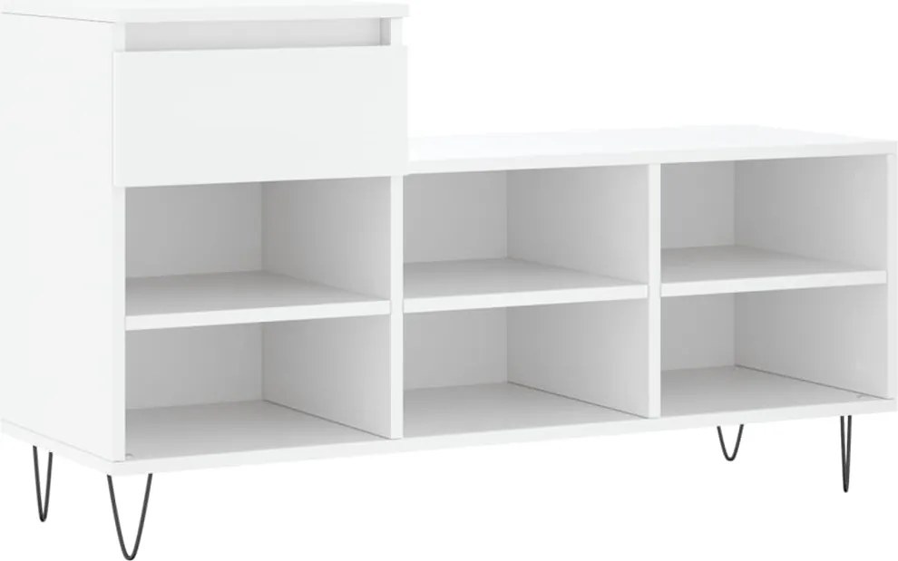 vidaXL Pantofar, alb, 102x36x60 cm, lemn compozit