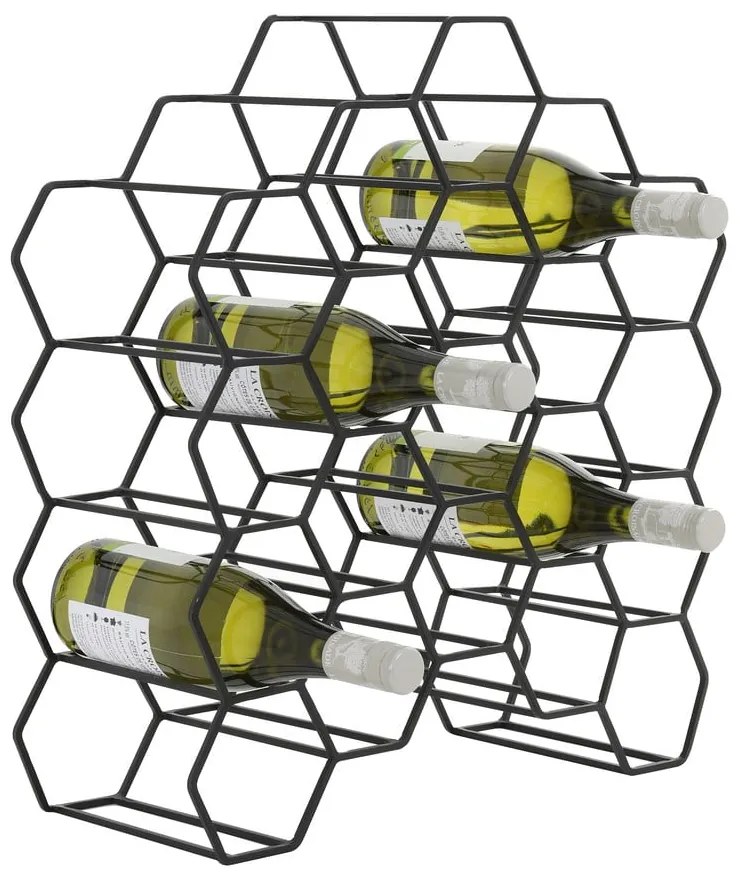 Suport pentru vinuri din metal negru pentru 12 sticle Salbris - Light &amp; Living