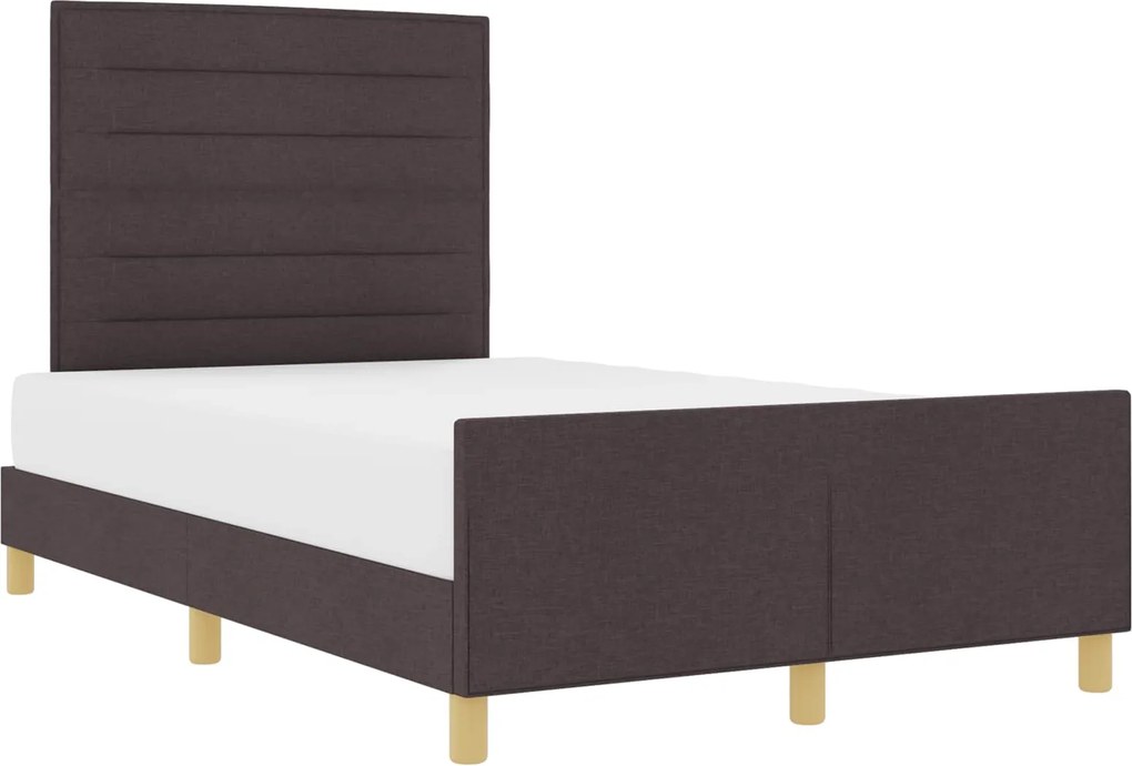 vidaXL Cadru de pat cu headboard Maro închis 140 x 190 cm țesătură
