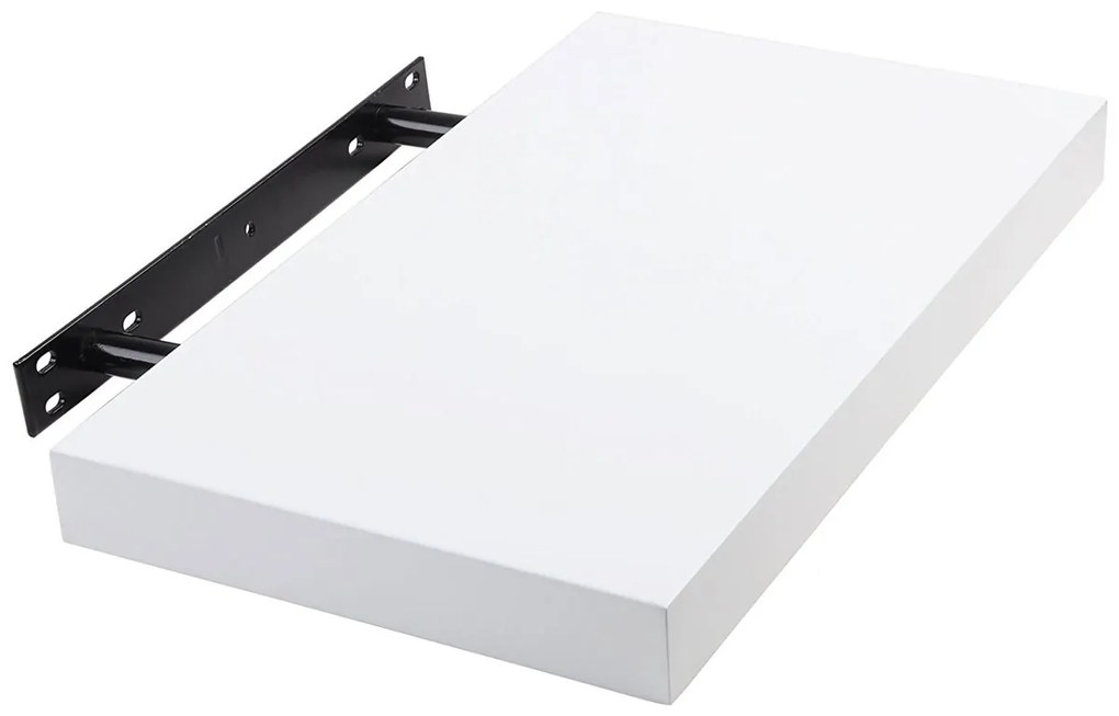 Polita perete cu suport fixare ascuns, 30x23.5x3.8 cm, Alb crem