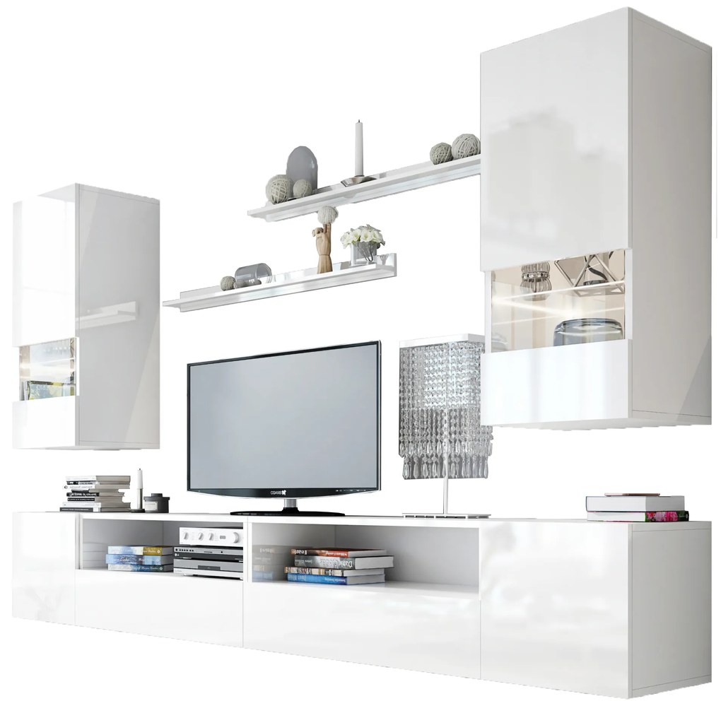 Zondo Mobilier living Berny 41 (alb + alb lucios). 1041457