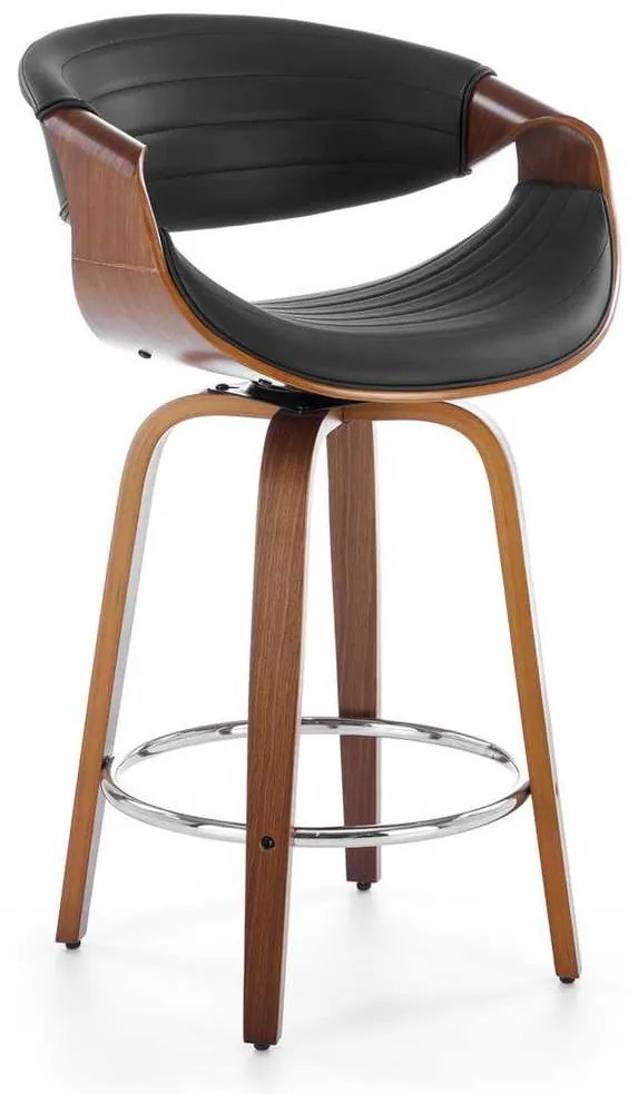 Scaun de bar Scarlet, negru / nuc