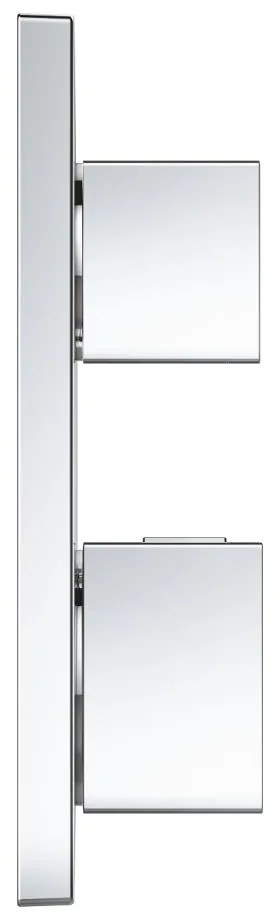 Baterie cu termostat, incastrata cu 2 iesiri, crom