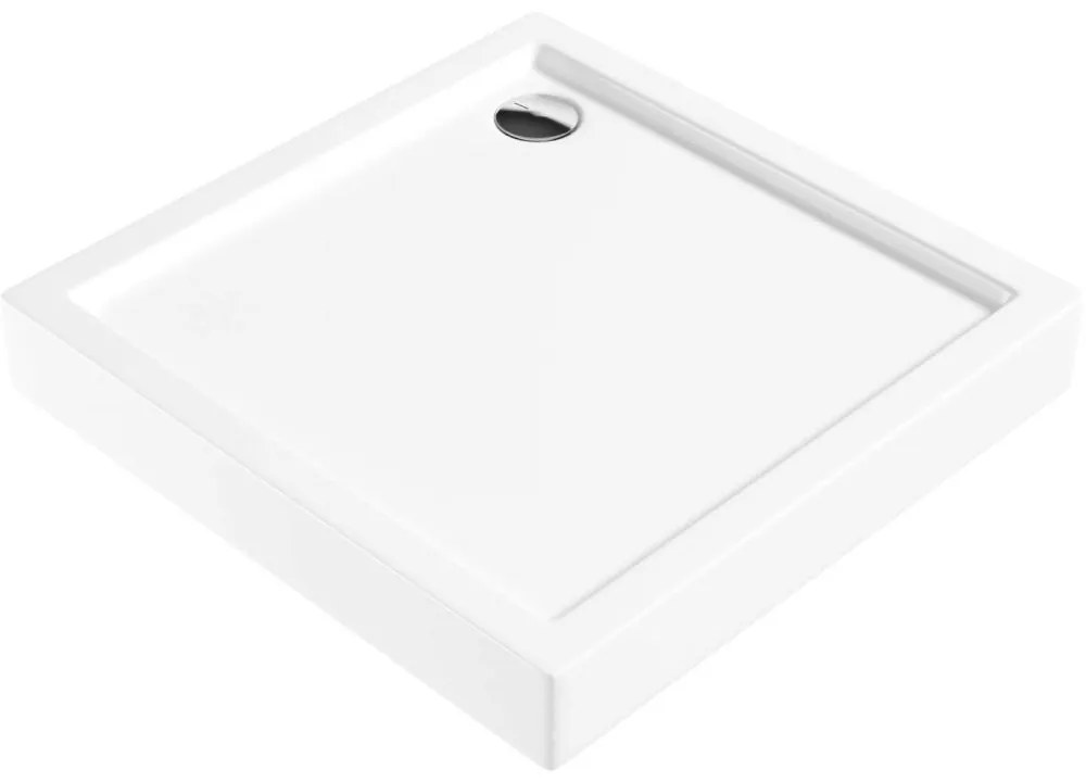 Cadita dus patrata alba 90x90 cm Jasmin Plus, Deante 900x900 mm