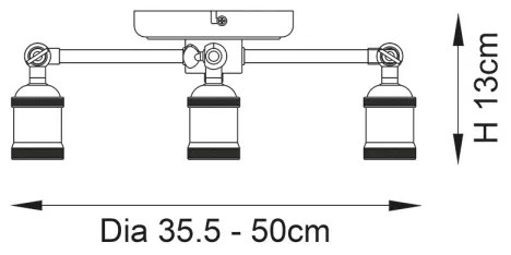 Spot Endon 97243 HAL 3xE27/10W/230V alamă