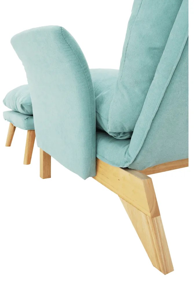 Scaun cu suport pt. picioare, mentol / natural, ZANDER