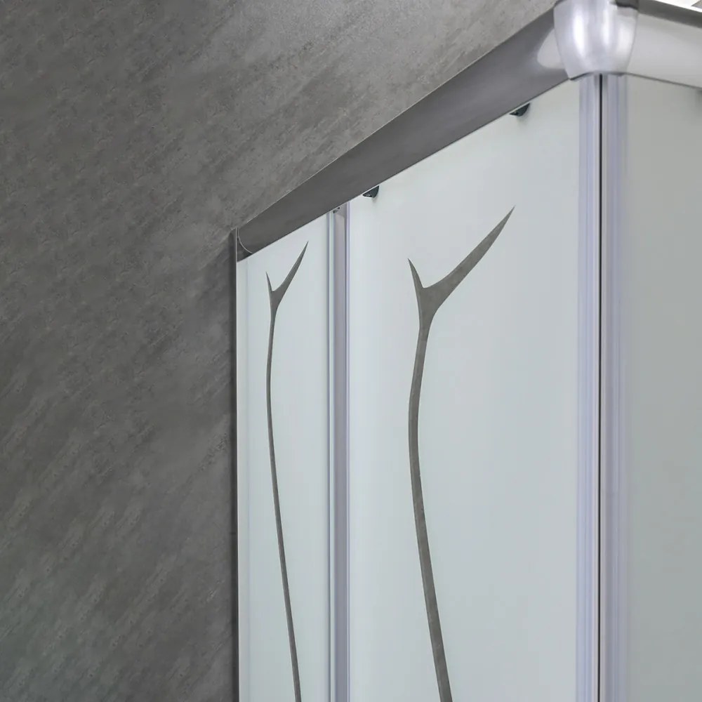 Cabină de duș pătrată Spirit BAMBOO 90x90, cu cădiță de duș acrilică armată