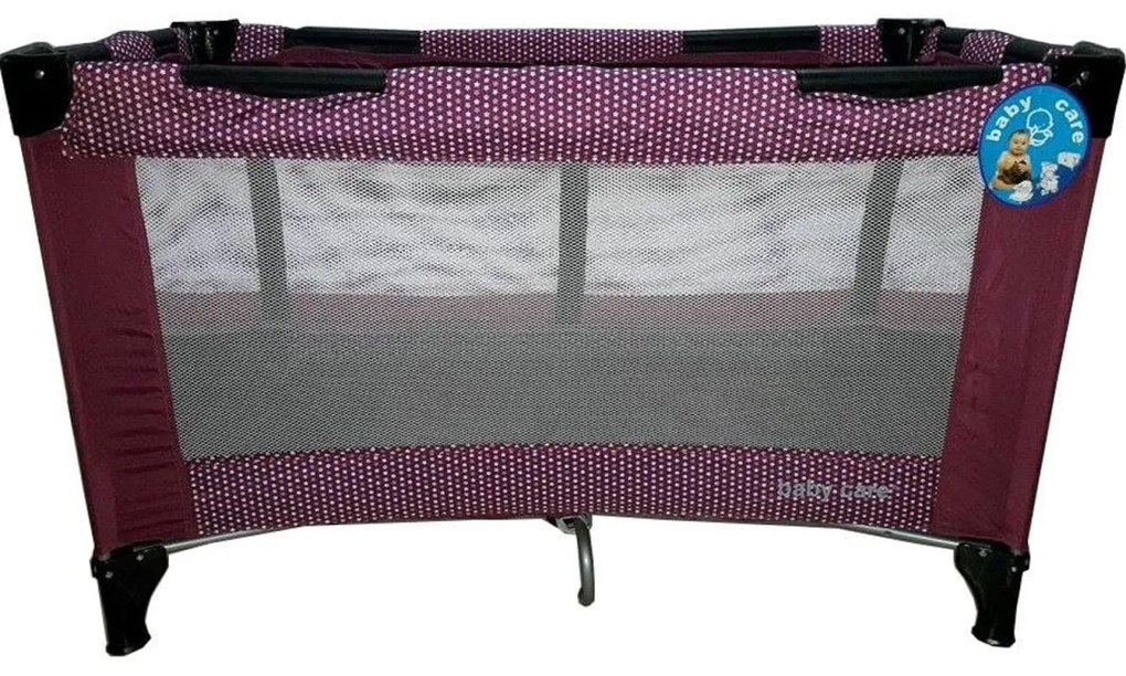 Patut Pliant, Tarc copii Baby Care™ PRO, Pliabil pe 2 Niveluri, plasa tantari,geanta transport inclusa, Mov