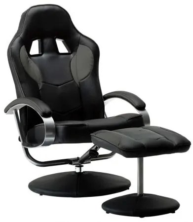 Fotoliu pentru gaming,suport pentru picioare,piele eco-Gri