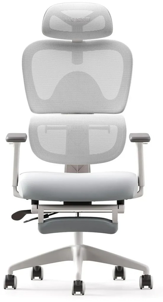 RESIGILAT- Scaun ergonomic MUSSO E600SE ADAPTIVE, șezut translatabil, cotiere 3D, suport lombar adaptiv, suport picioare, mecanism multifunctional inclinare/blocare, pivotant, Mesh, Gri
