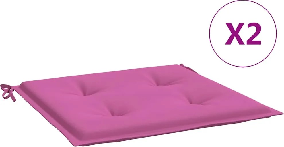 vidaXL Perne pentru scaun, 2 buc., roz, 50x50x4 cm, material textil