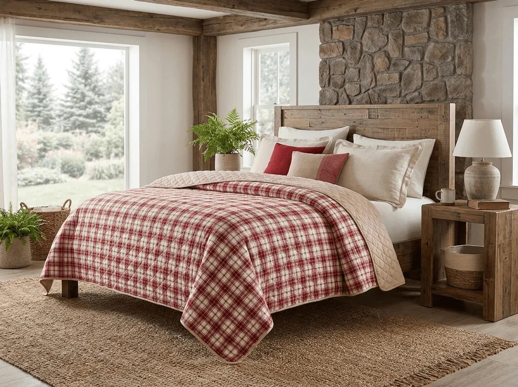 Cuvertura de pat TARTAN HEART, colorata Dimensiune: 220 x 240 cm
