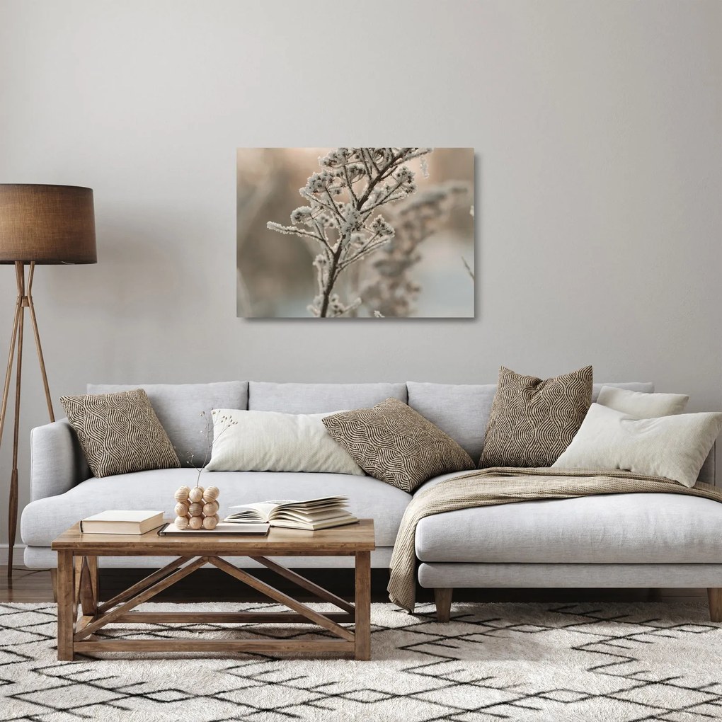 Tablou pe sticlă - Plantează în îngheț (70x50 cm)