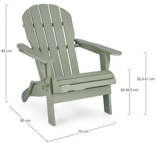 Scaun din lemn, pliabil, verde, Philadelphia, Yes