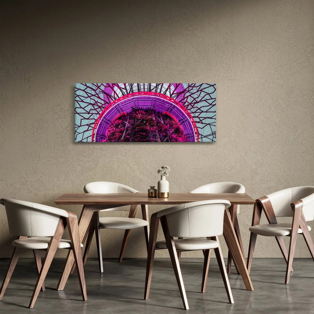 Tablou abstrac - crengi violete (120x50 cm)