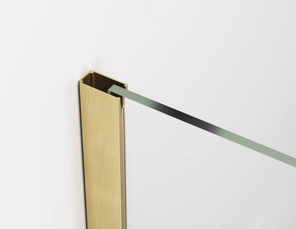 Paravan dus tip walk-in, Sanswiss Easy STR4P, sticla transparenta, profil auriu periat, 90 x 200 cm, sticla 8 mm, Ronal 900x2000 mm